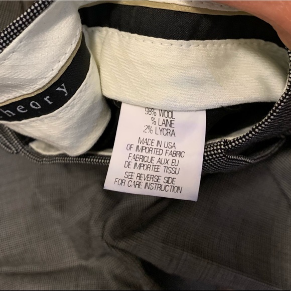 New w/o tags, Theory Grey Check Dress Pants - Picture 4 of 8